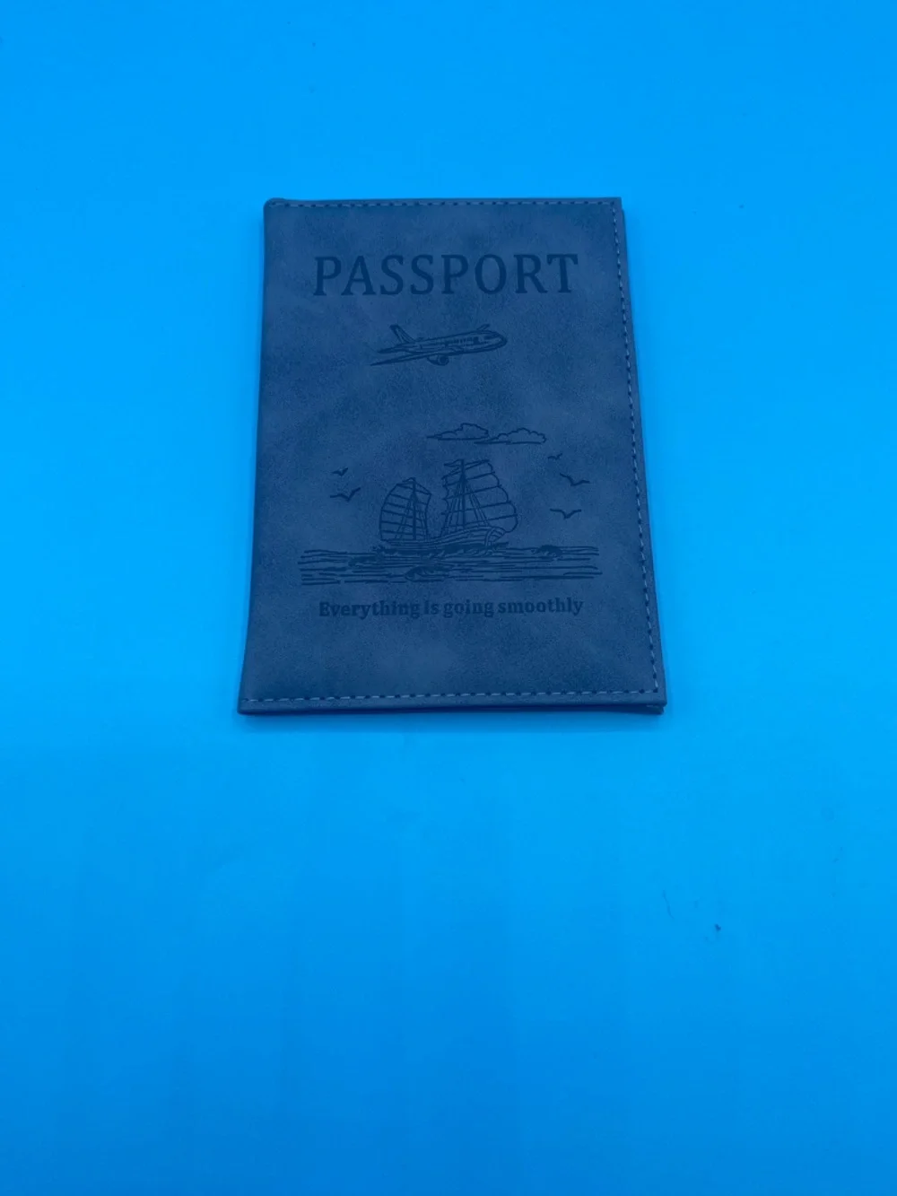Embossed Gray Passport & Card Holder‎ - Travel Cover